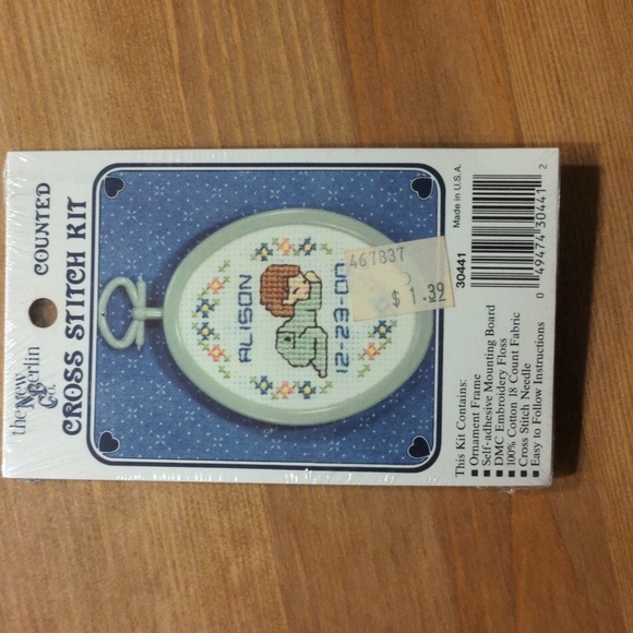 Vintage Cross Stitch Kit Baby Ornament - Picture 1 of 2